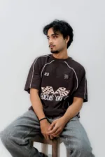 Pin Striped Raglan Coffee (Focus) – Eminent Clothing (view 3)