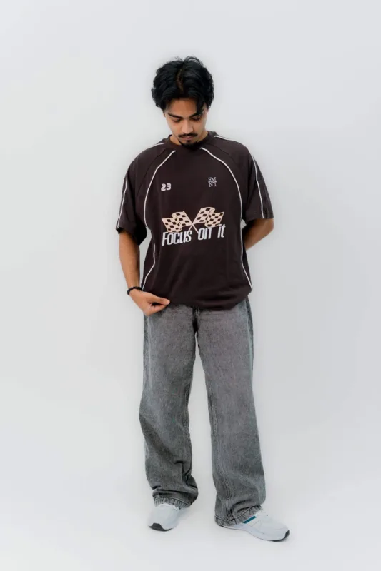 Pin Striped Raglan Coffee (Focus) – Eminent Clothing (view 2)