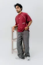 Pin Striped Raglan Maroon – Eminent Clothing (view 2)